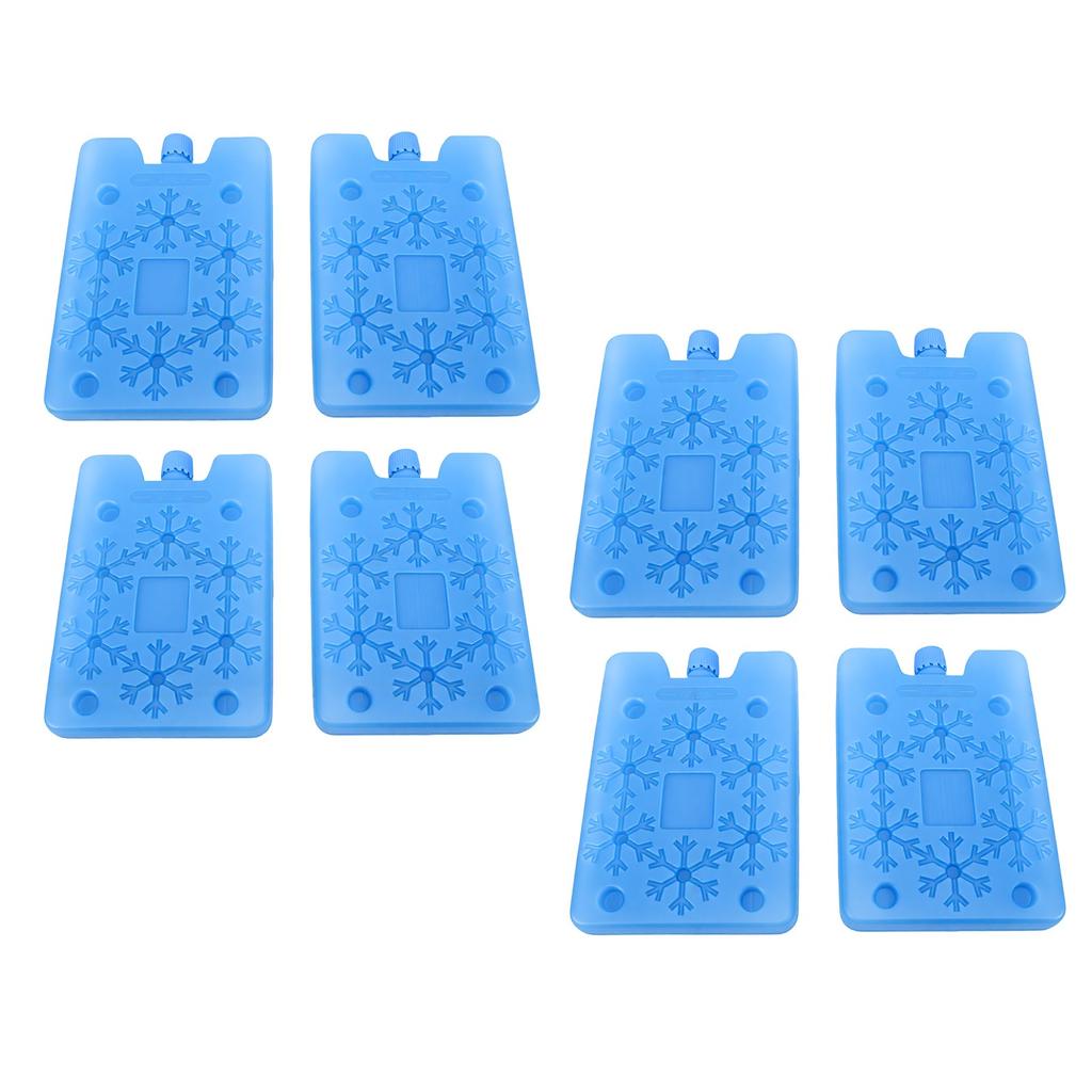8PCS Reusable Ice Packs Leakproof PE Plastic Freezer Packs Multifunctional for Lunch Box Cooler Bag Cooling Fan