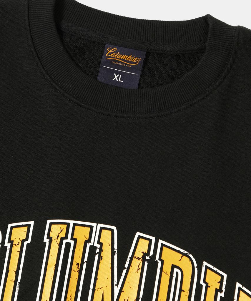 COLUMBIA UNIVERSITY Vtg Big Crack Heavy Terry Crew Neck_Black