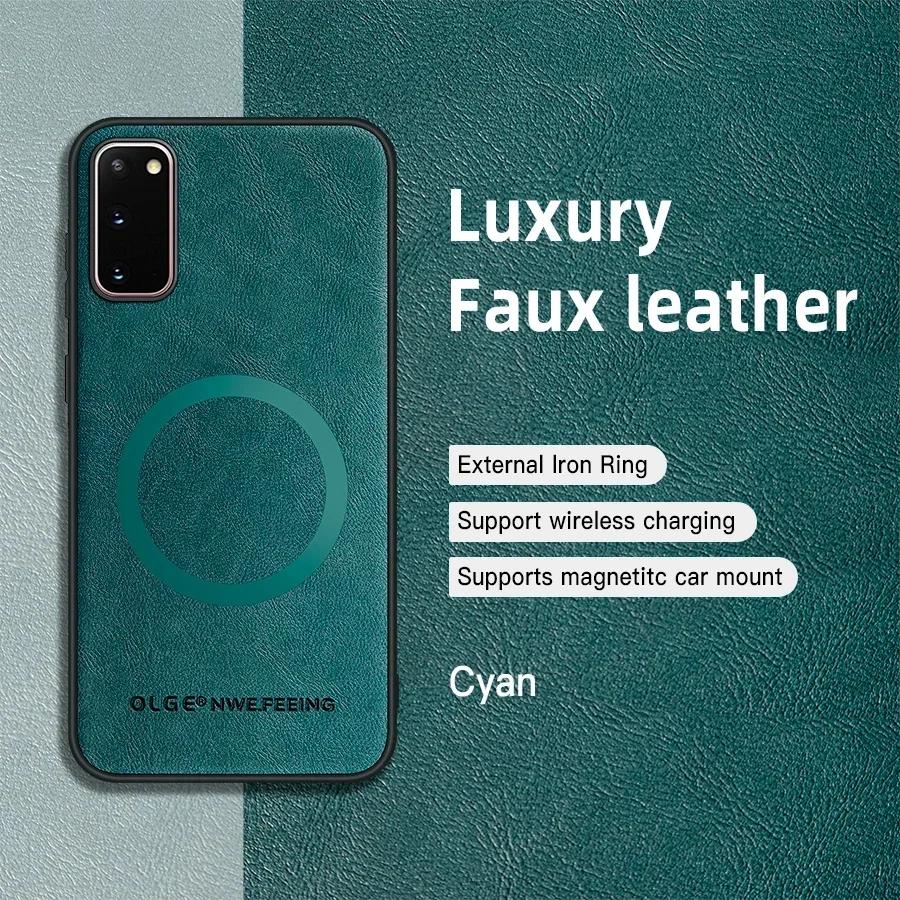 

Classic Leather Wireless Charging For Magsafe Magnetic Case For Samsung Galaxy S20 Plus Ultra S20Plus Soft Back Cover For Galaxy S20