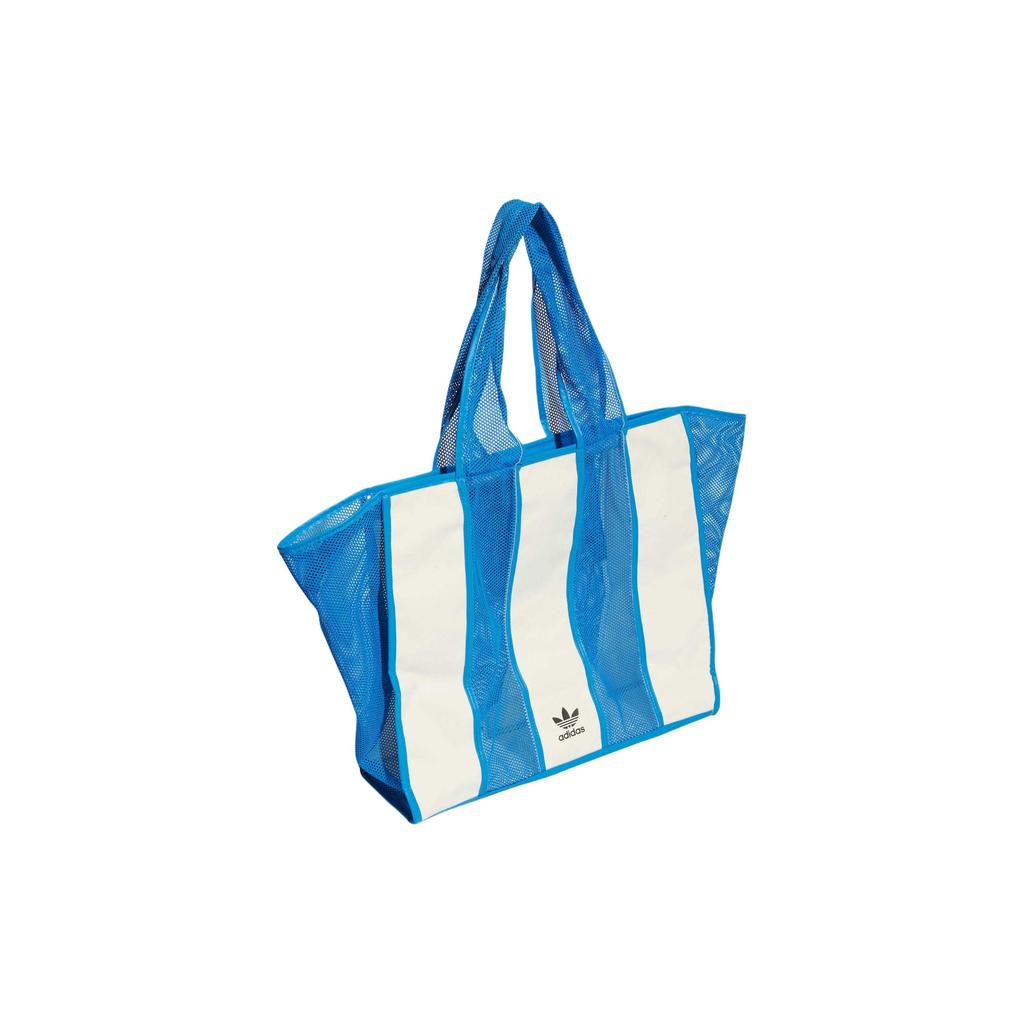 New Adidas Originals Polyester Tote Bag, Shopping Bag, Shoulder Bag, Handbag Extra Large Unisex Blue & Ecru IS0675