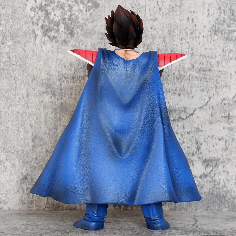 29.5cm Dragon Ball King Vegeta Anime Figure Vegeta Cloak Stand Action Figures Model Toys Doll Collection Room Decoration Gifts