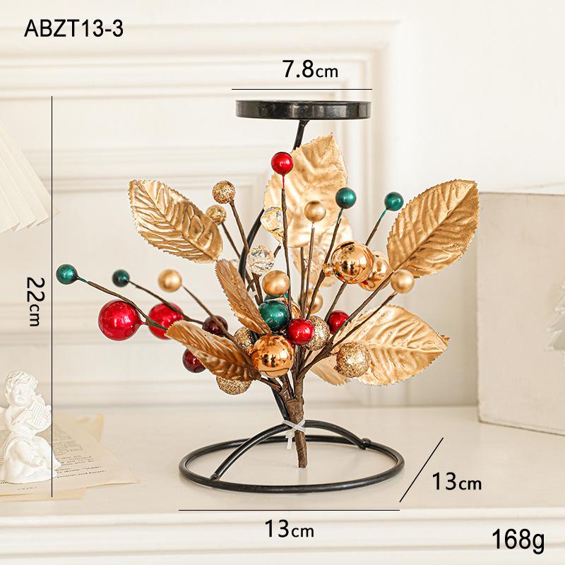 Luxury Wrought Iron Christmas Candle Holder Wreath for Dining Table Decor
