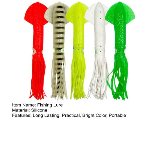 5 Stück Künstliche Köder Leuchtende Oktopus Angelköder Realistisch Aussehend Helle Farben Silikon Angelköder Oktopus Rock Köder