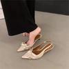 Women's Thin Heels High Heels Large Size Elegant Bowknot Sexy Pointed Toe Leisure Pumps Fashion Comfortable Slingbacks Sandals