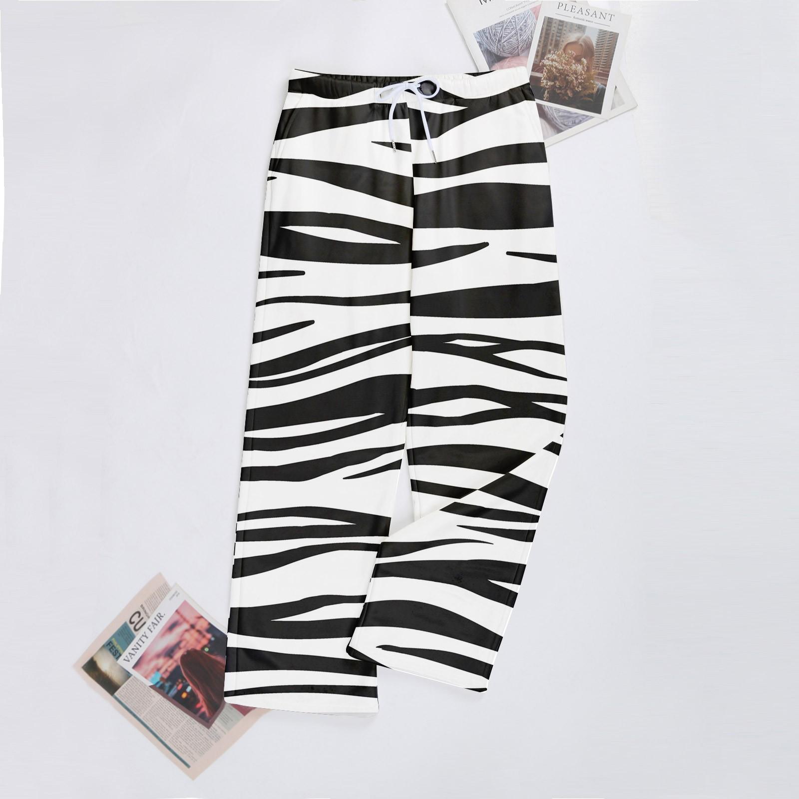 

Женские повседневные модные спортивные брюки с полосатым принтом повседневные брюки M чёрный