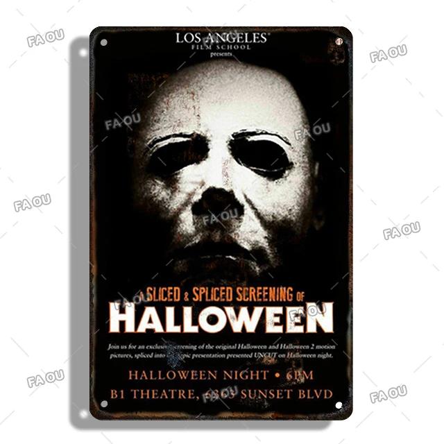 Halloween Movie Decorative Plaque Tin Metal Retro Sign Cinema Cafe Bar Decoration Poster Board Modern Home Wall Decor Aesthetic