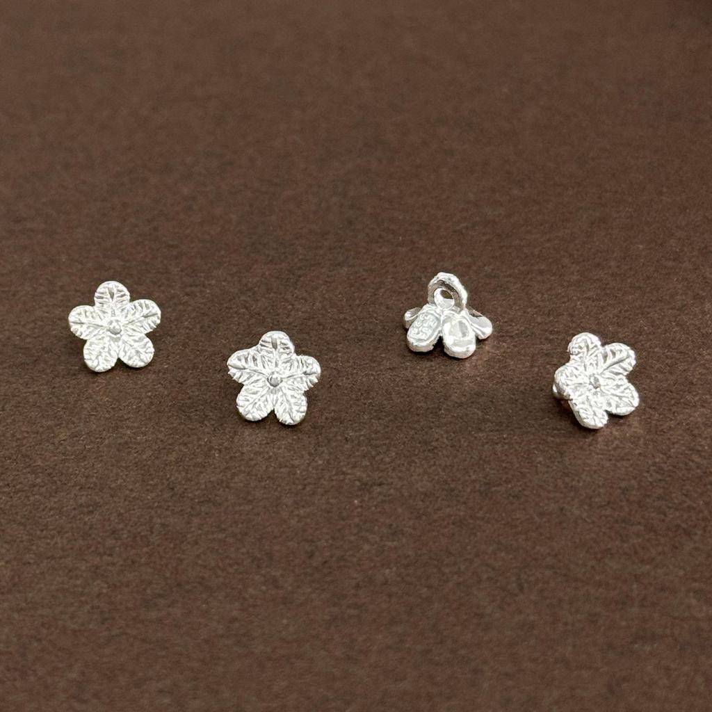 S999 Sterling Silver Flower Button Clasps for DIY Bracelets & Necklaces