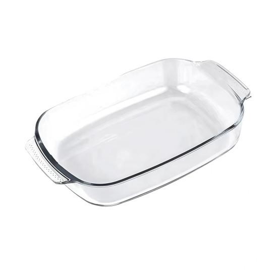 Žáruvzdorná skleněná zapékací mísa s uchy Průhledná obdélníková forma na dort do trouby, mikrovlnky, lednice Víceúčelová zapékací mísa na lasagne, ryby