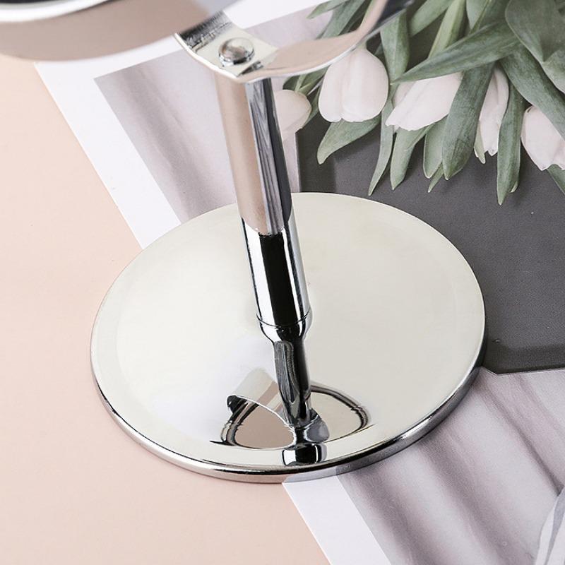 1PC high definition double-sided desktop cosmetic mirror stainless steel magnifying glass cosmetic mirror, small mirror office bedroom table rotation