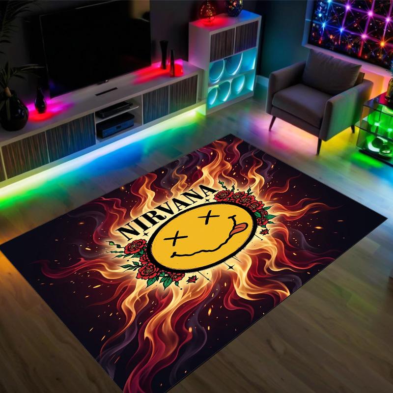 Nirvana Design Crystal Velvet Carpet Cozy Non?Slip Printed Rug For Bedroom Living Room Entrance