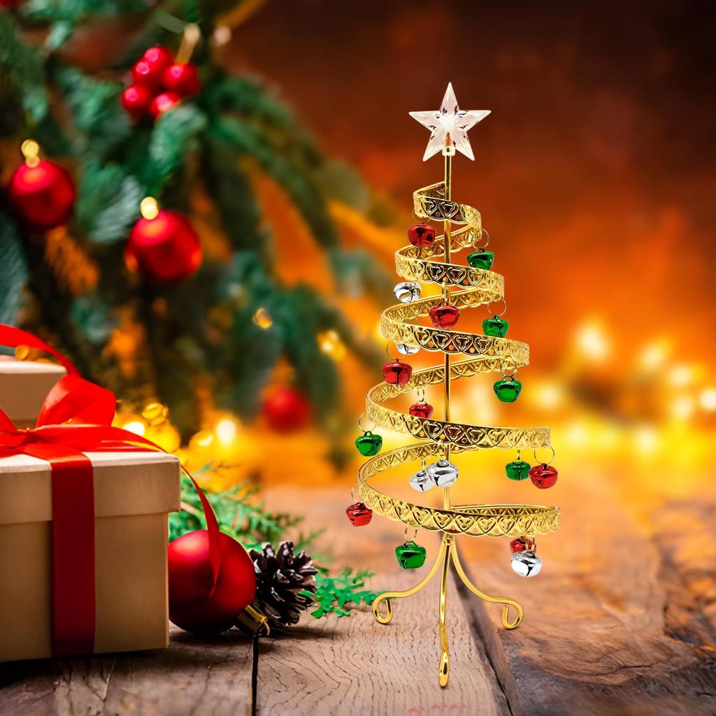 2025 3D Metal Iron Art Bell Mini Christmas Tree Decoration