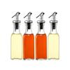 UOPR Set of 4 Oil Bottles, Spray Bottles, Soy Sauce Dispensers, Drip-Free, Glass Oil Bottles, One-To