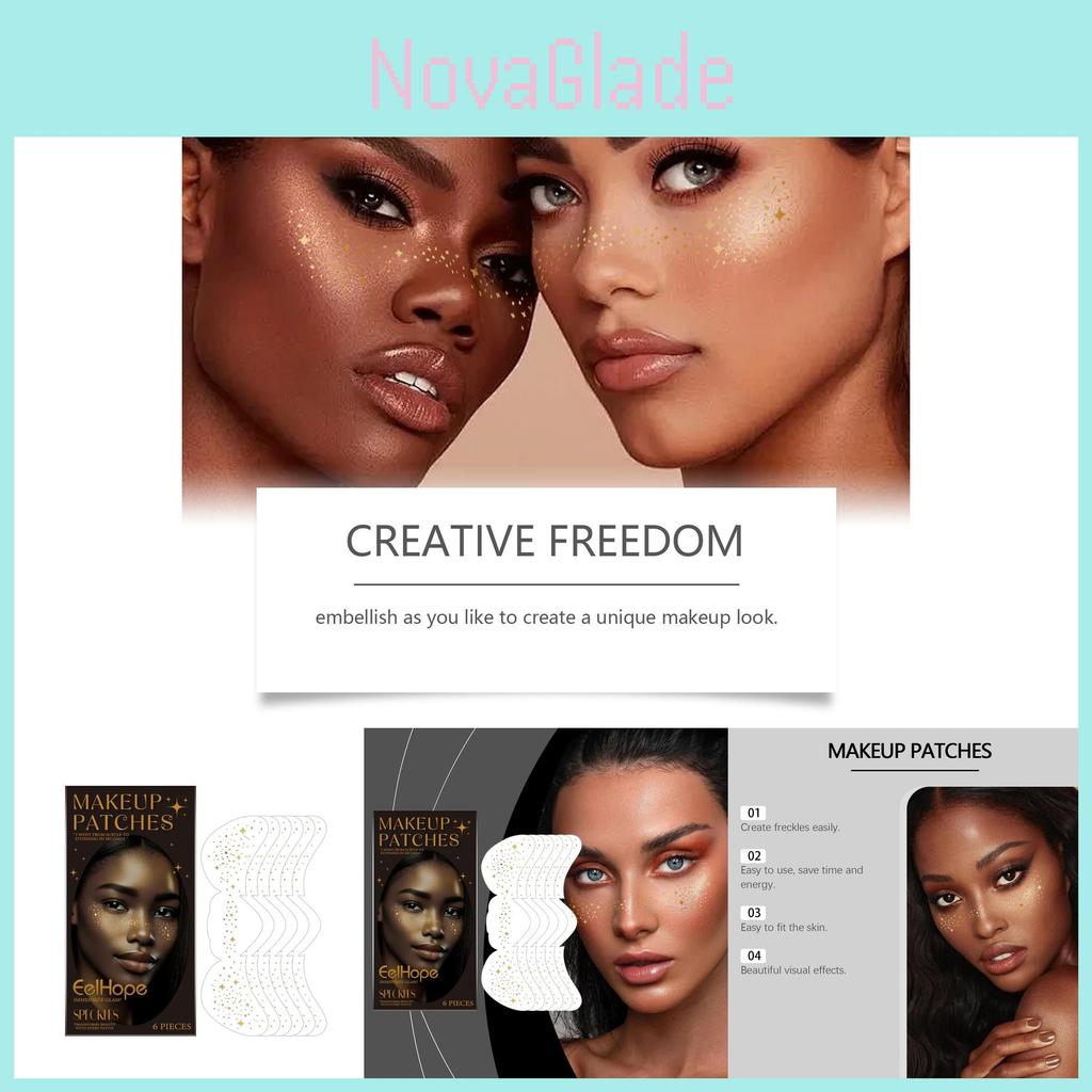 Eelhope Natural Freckle Temporary Tattoo Stickers Set Of 6 For Flawless Makeup Looks