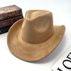 Western Cowboy Hat Women Woolen British Suede Light Board Peach Heart Top Hat Felt Hat