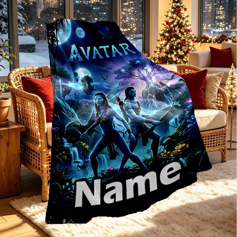 Custom Name Personalized Avatar Print Blanket, Home Decor, Bedroom, Sofa, Camping, Couch, Gifts for Birthday Christmas