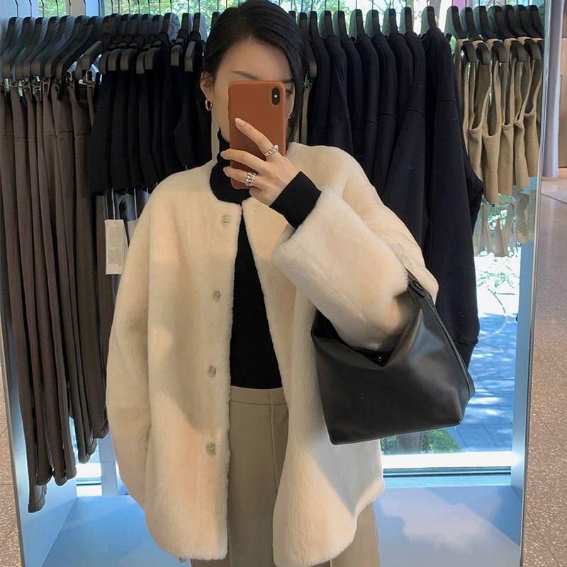 

Новая дочь ветер мех экологически чистый мех норки флис интегрированное пальто женское легкое модное пальто S (under 52.5 kg) белый