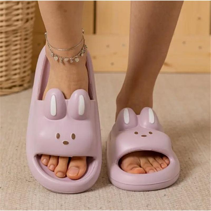 Slippers Cute Rabbit Cartoon Sandals Breathable Ladies Soft Four Seasons Indoor Home Bathroom Non-slip Slippers