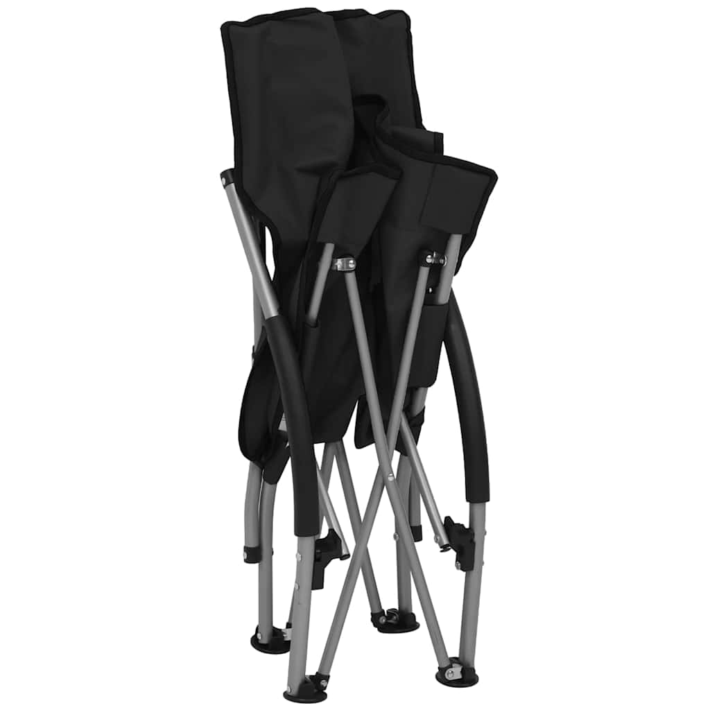 vidaXL Folding Chairs, 2 Pieces, Black Fabric