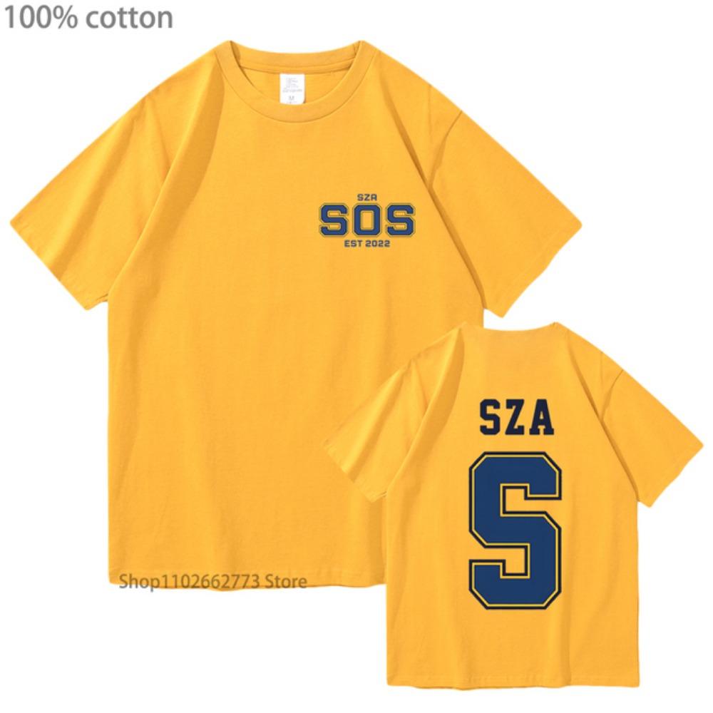 SZA SOS Anime T-shirts Funko Pop Shirt Manga/comic Tshirt 100%Cotton Women Kawaii Cartoon Tee-shirt Summer Men Clothing Y2k Tops