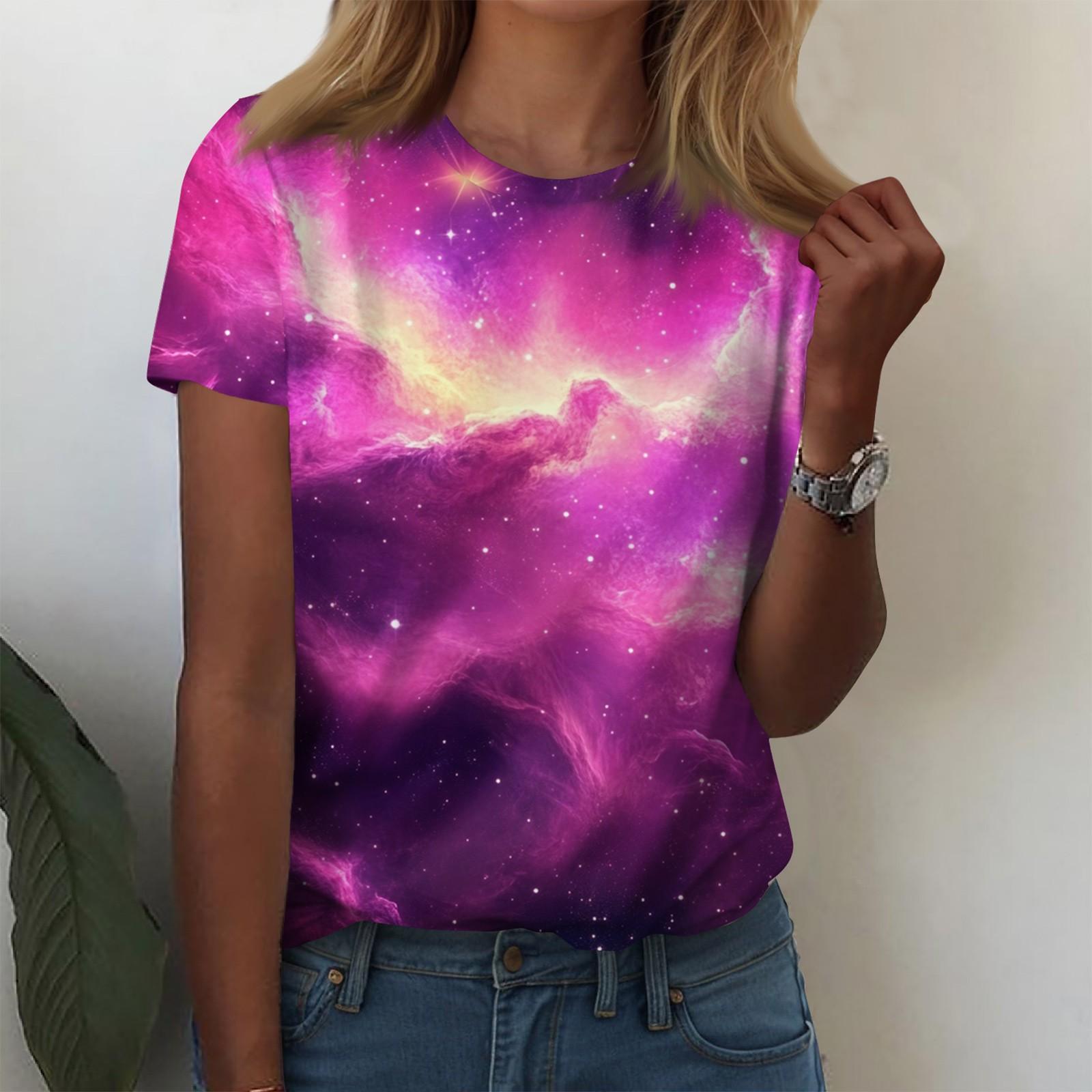 

Жіночі сорочки з короткими рукавами Милі топи Футболки з малюнком Блузки Повсякденні топи великих розмірів Базові топи Пуловери S