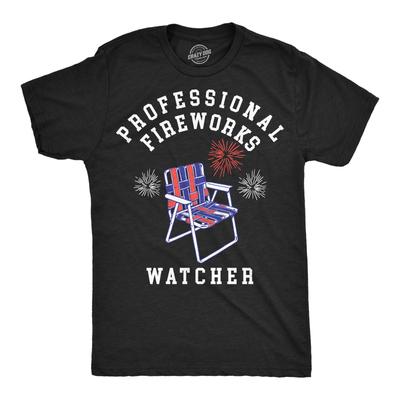 Mens Funny T Shirts Professional Fireworks Watcher Sarcastic Fourth Of July Tee