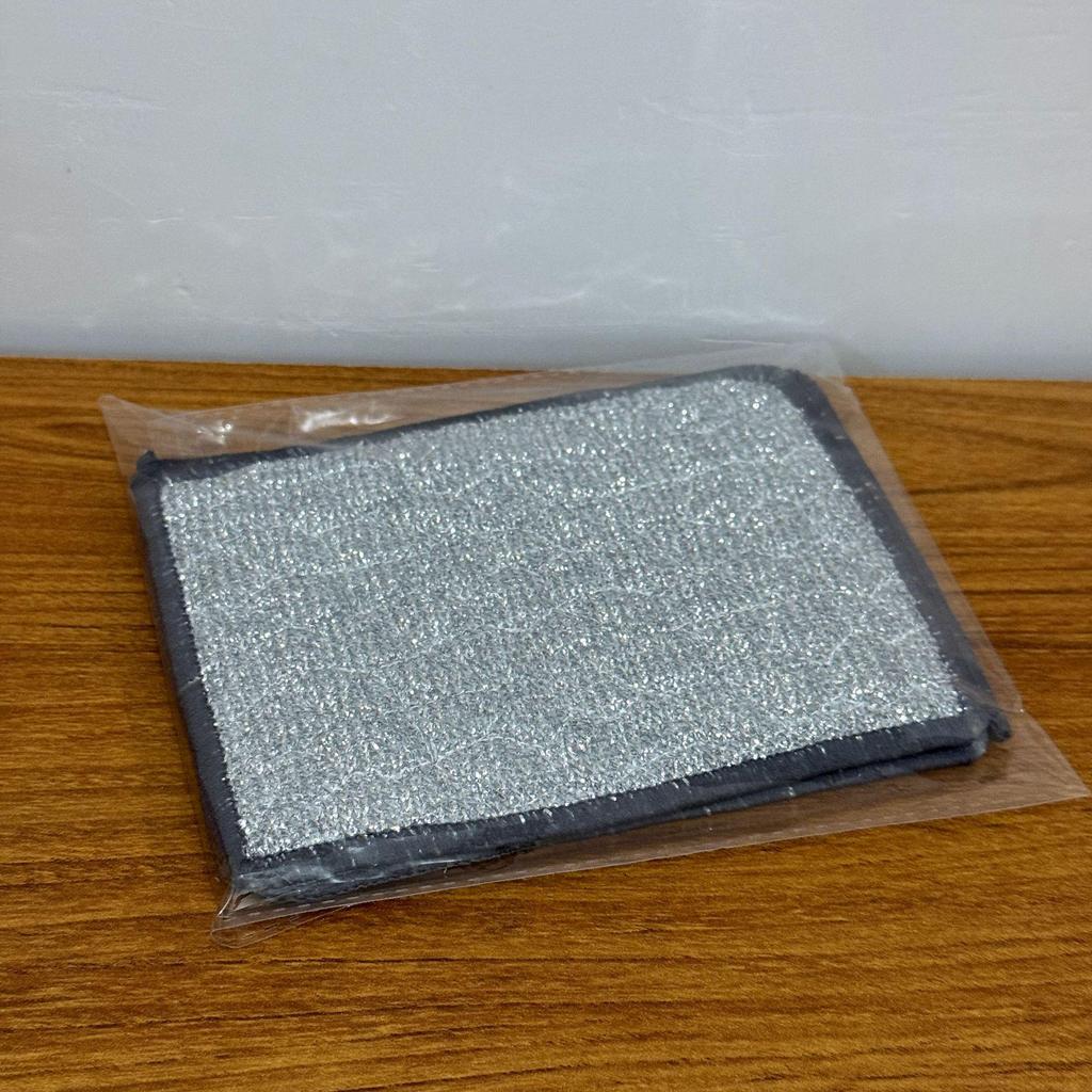 Silver Double Layer Non-Stick Dishcloth: Absorbent, Thickened Cotton Yarn Scouring Pad for Dishwashing and Pot Cleaning
