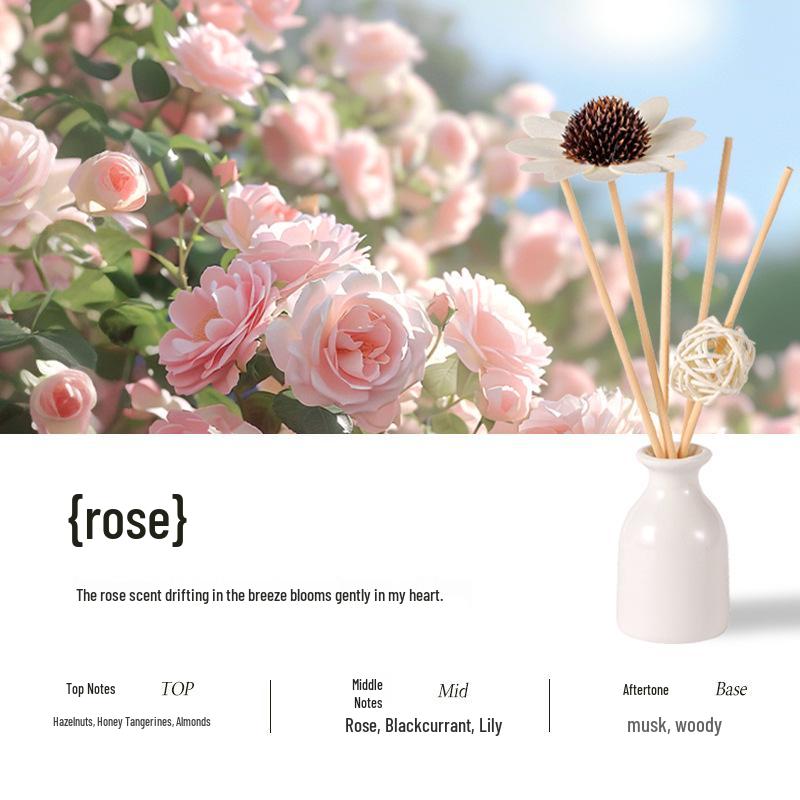 Lavender Flameless Aroma Diffuser Set with Customizable Rattan and Ceramic Design
