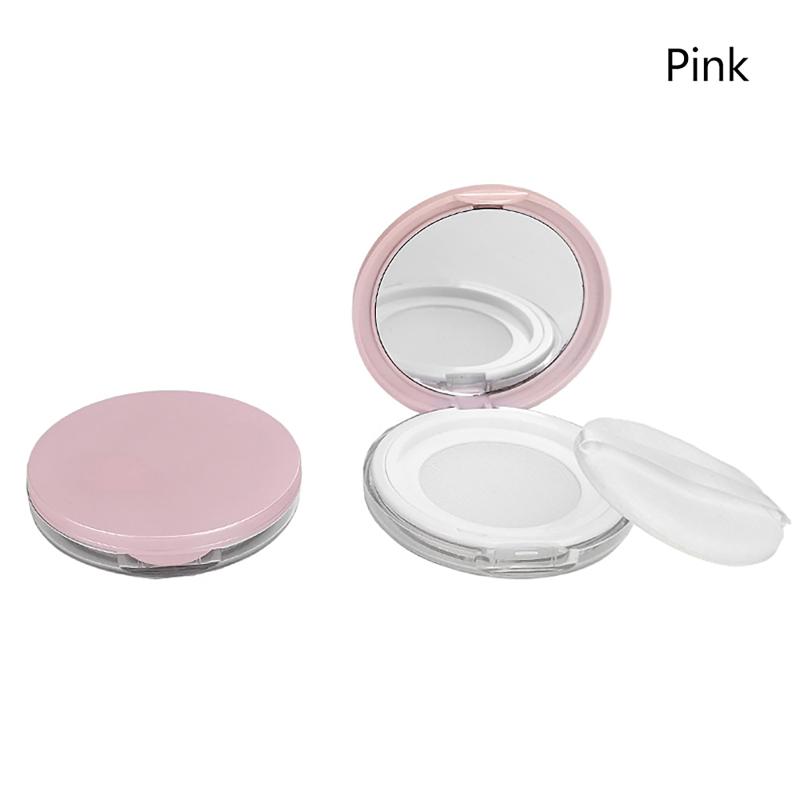 1Pcs Loose Pot Travel Makeup Jar Sifter Container 3-5G Portable Ultra-Thin Plastic Powder Box With Mirror And Powder Puff