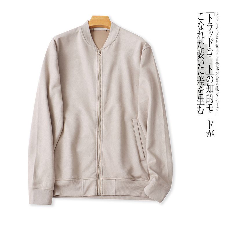 Orders Exported to Japan Suede Jacket Autumn New Foreign Trade Women clothes Casual Stand Collar Zip-up Long sleeve Top 31632
