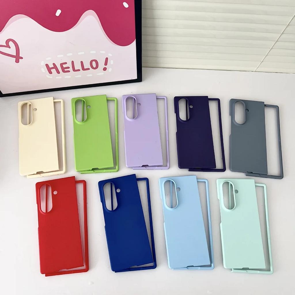 Luxury Ultra Slim Hard Back Case for Samsung Galaxy Z Fold 7/6/5/5G/ZFold7/Z Fold 3/4/5 Shockproof Candy Solid Color Cover
