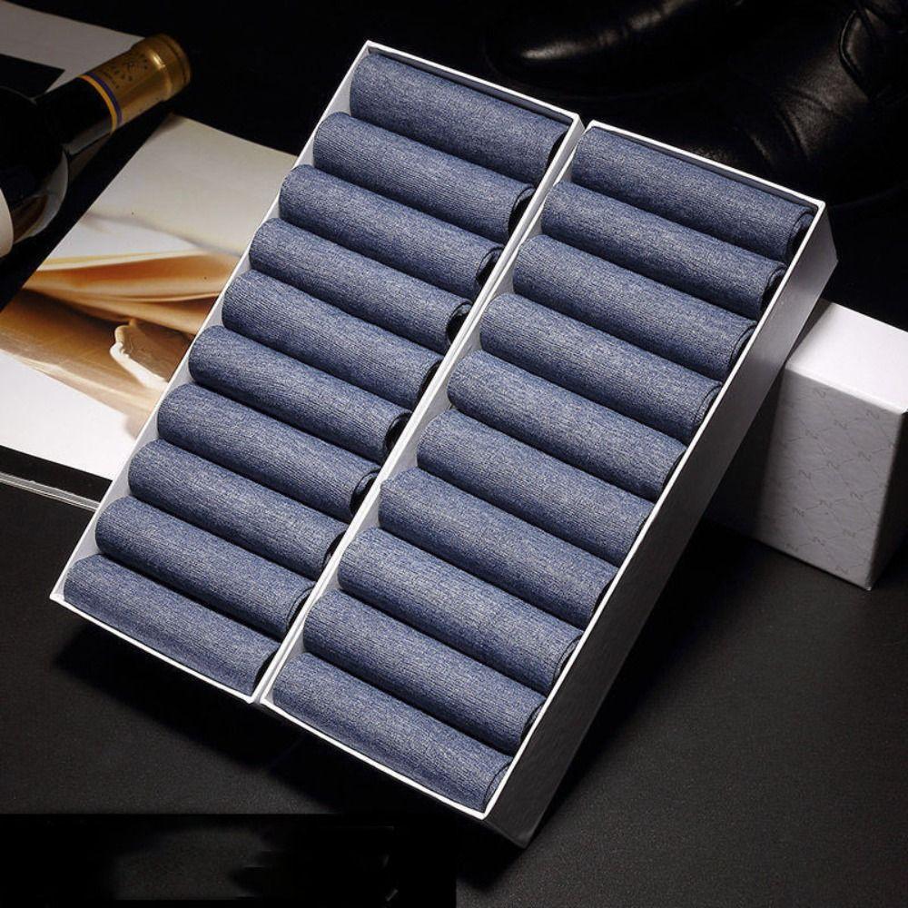 10Pair Cool Men's Thin Ice Stocks New Solid Color Viscose Business Stockings Elastic Men Stockings