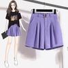 Dimanaf 2025 Plus Size Shorts Summer Women Solid Loose High Waist Casual Short Pants Basic New
