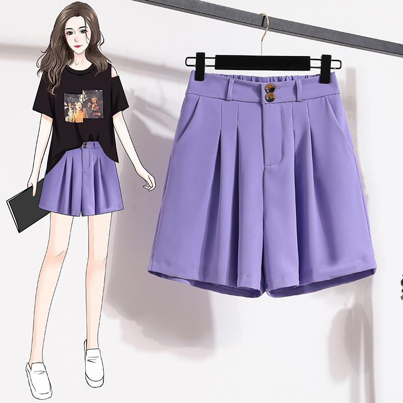 Dimanaf 2025 Plus Size Shorts Summer Women Solid Loose High Waist Casual Short Pants Basic New