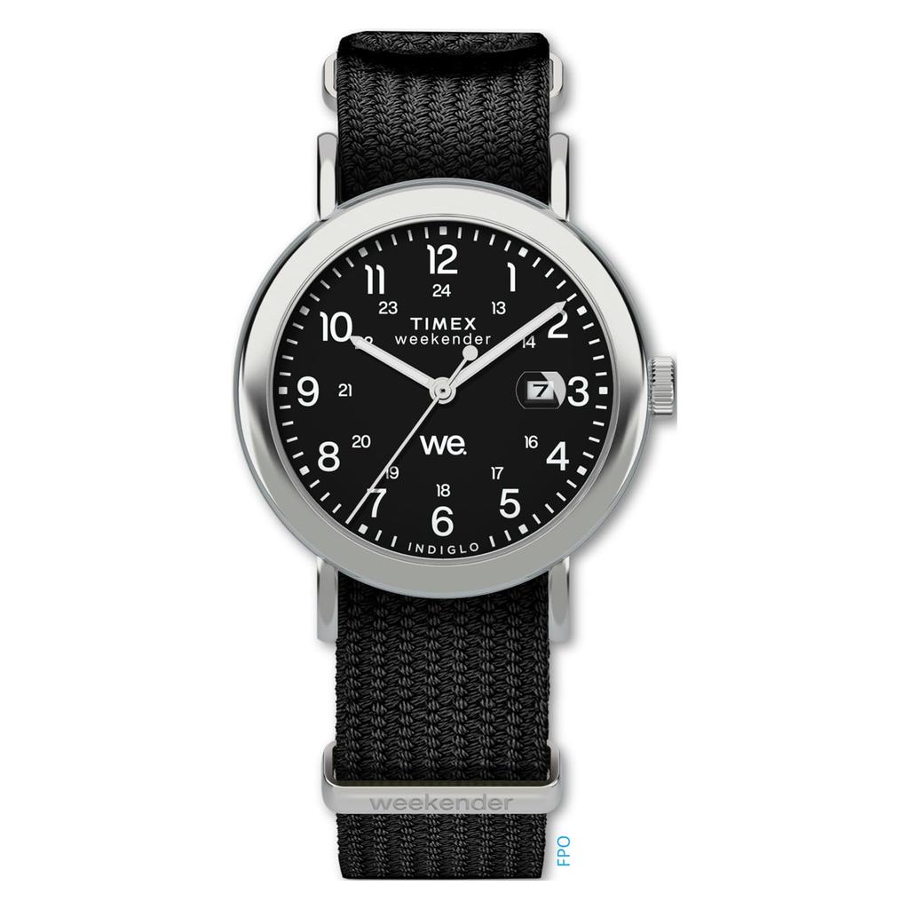 Timex Weekender Unisex Quartz Wristwatch TW2W86100 5 ATM Water Resistant Acrylic Black Dial Brass