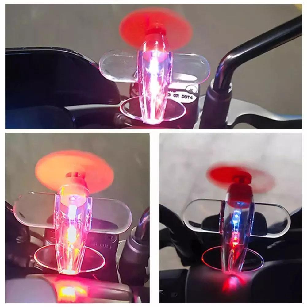 Wind Power Generation LED Light Motorcycle Safe Riding Airplane Ornament For Motorcycles Handbar Car Rearview Mirror Decoration