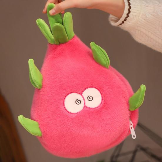 Dinosaur Plush Toy Reversible Dragon Fruit Plushie Transformable Stuffed Dino Doll Pillow Home Office Bedroom Decoration Kids Adults Gift