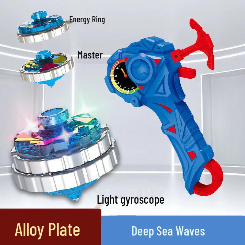 Free Shipping Dual Alloy Burst Gyro Toy - Magic Light Pull String Battle Gyro