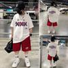 Conjunto casual de dos piezas para niño de verano 2025 estilo coreano con estampado de letras