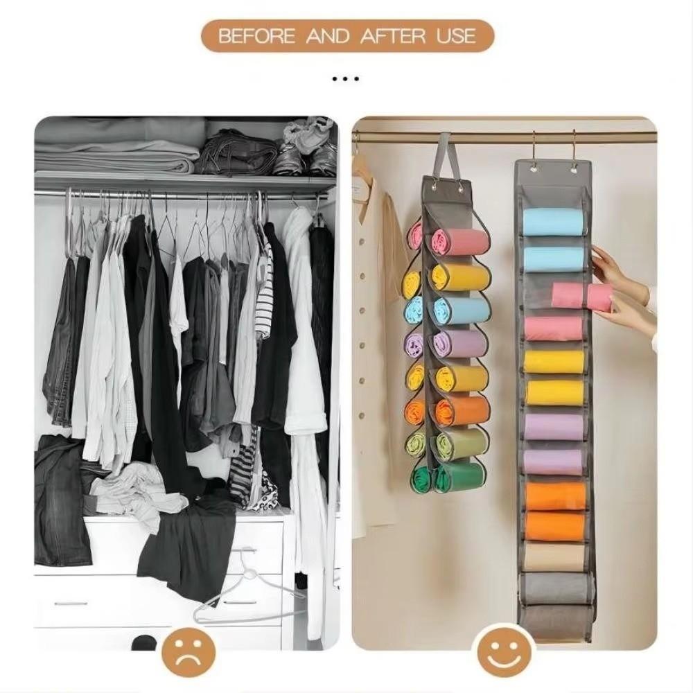 Foldable Compartment Storage Hanger Roll Organiser Closet Storage Hanger  Closet Organisation