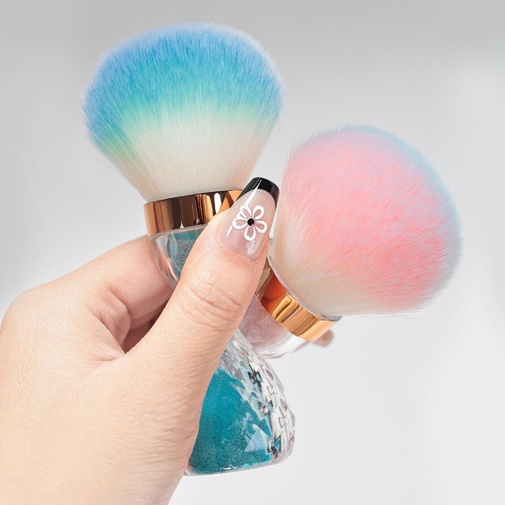 Soft and Fluffy Bristle Soft Nail Dust Brush Hourglass Manicure Cleaning Brush Salon Use