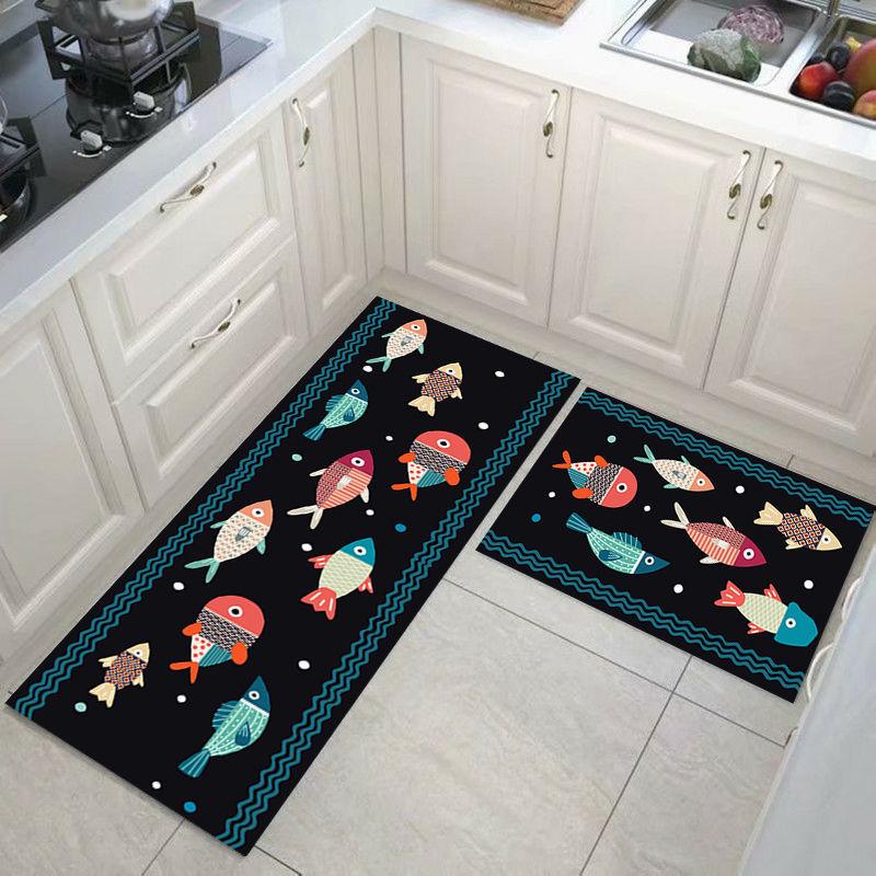 Washable Kitchen Floor Mat Parlor Carpet Bedroom Long Rug Bathroom Entrance Doormat Toilet Anti -Slip Anti -Fatigue Absorbent Mats 