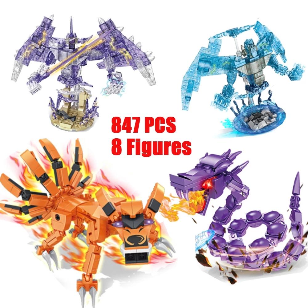 Classico Cartone Animato Naruto Anime Film Mini Figure Ninja Uzumaki Kurama Volpe a Nove Code Kit di Blocchi da Costruzione Modello Giocattoli per Bambini Regalo
