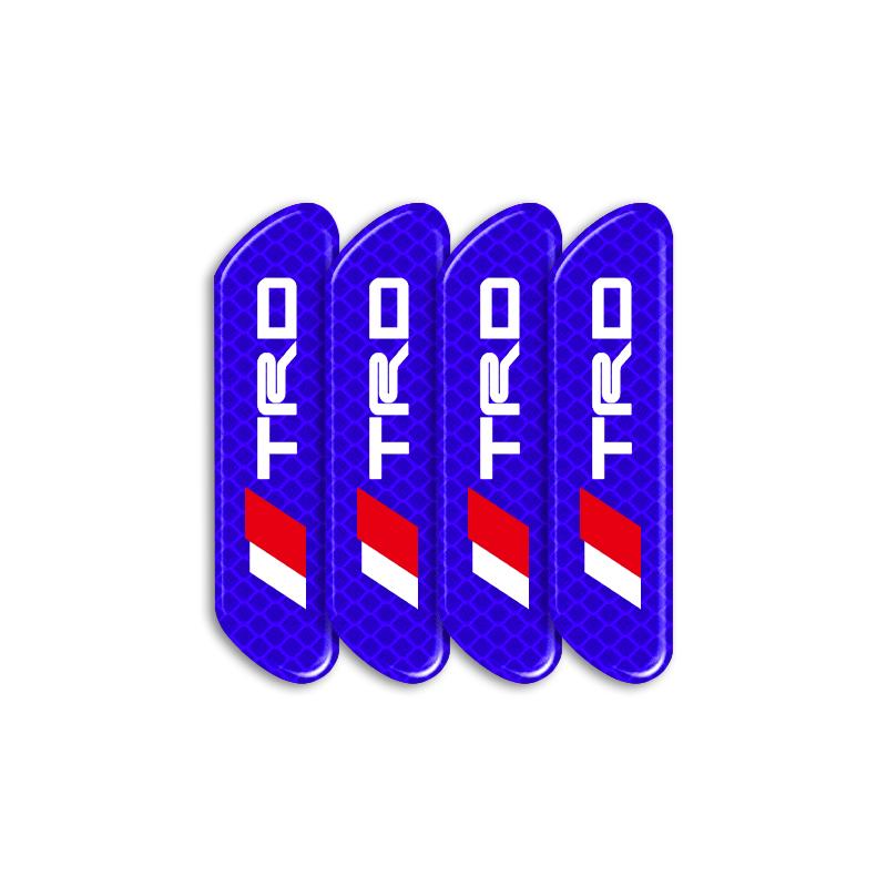 4PCS Car Door Safety Warning Reflective Mark 3D Sticker Car Accessories for Toyota GR Trd Camry Corolla Yaris Chr Auris Avensis T25