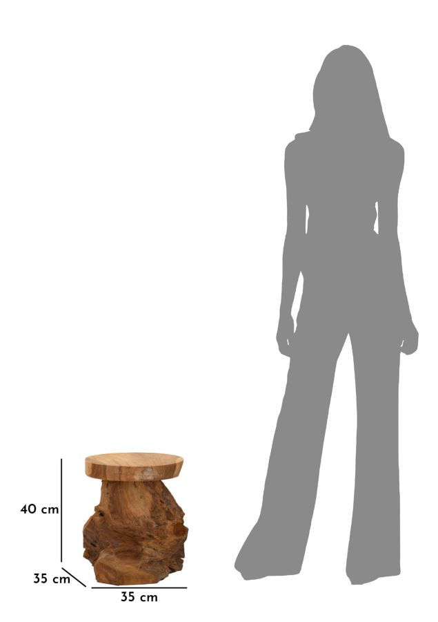 Jamet Stool Teak Cm Ø 35X40