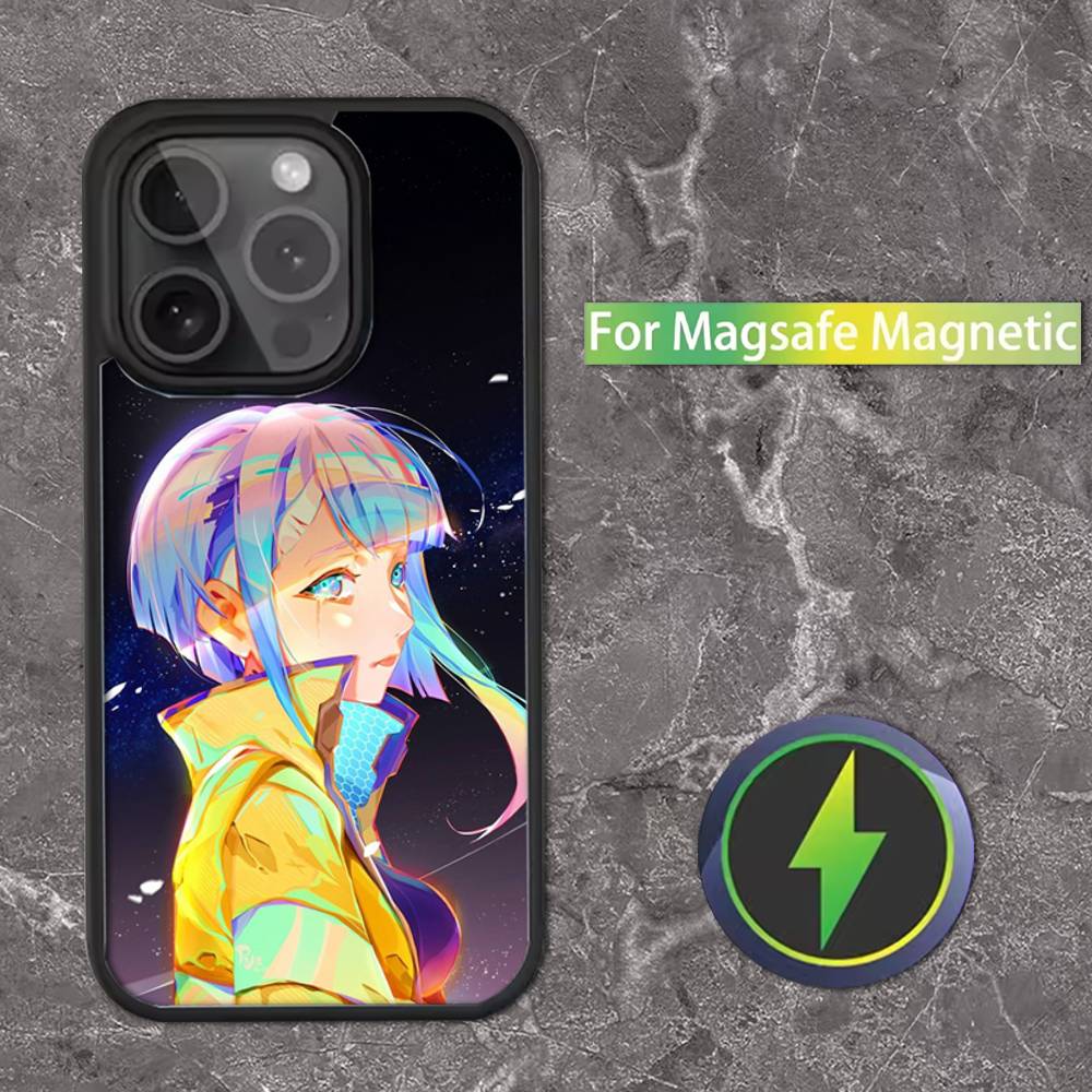 E-Edgerunners Cyberpunks Phone Case For iPhone 16,15,14,13,12,11,Pro,Max,Plus,Mini,SE Magsafe Magnetic Wireless Charging