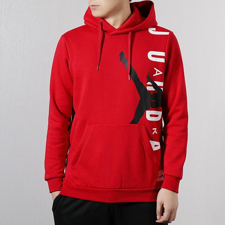 Jordan Men's Air Jordan Large Logo Fleece Pullover Hoodie Red CD5871-687