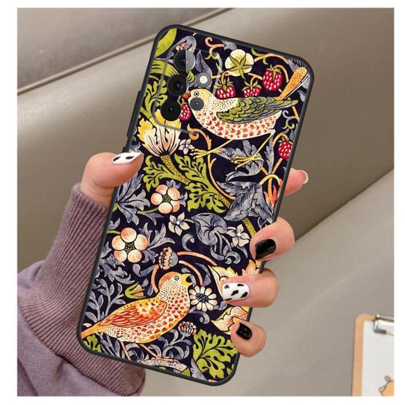 William Morris Strawberry Thief Case For Samsung Galaxy A35 A55 A15 A32 A12 A22 A52 A06 A54 A34 A14 A56 A36 A26 A16 A13 A53