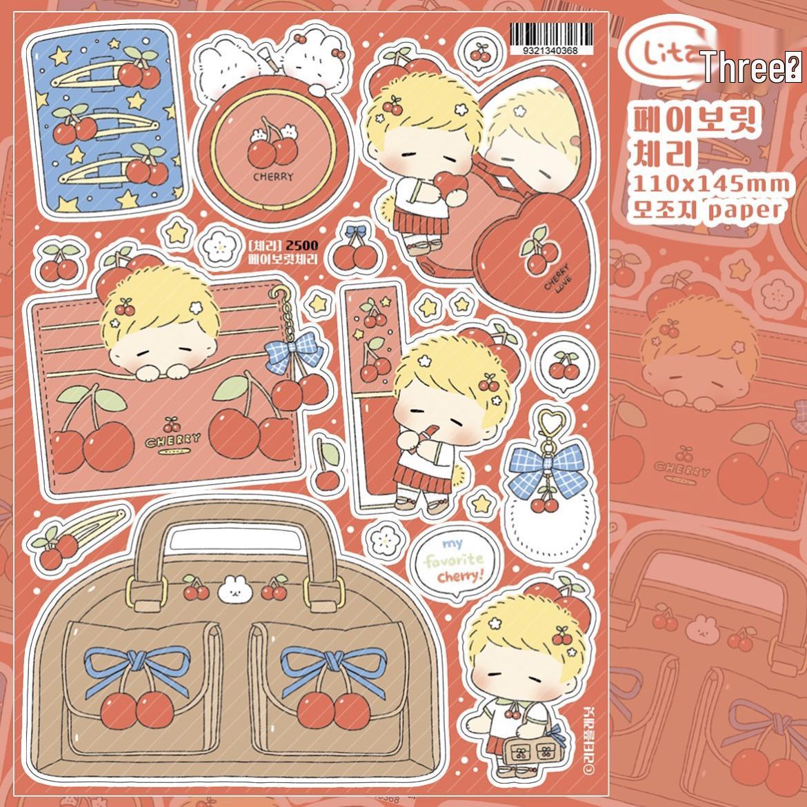 Korean Cute Girl Cartoon Stickers for DIY Journals