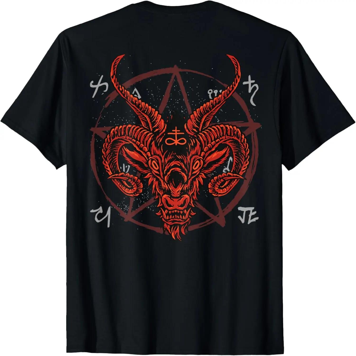 

Backprint Satan Antichrist Luzifer Devil 666 Baphomet T-Shirt XXXXXL різнокольоровий