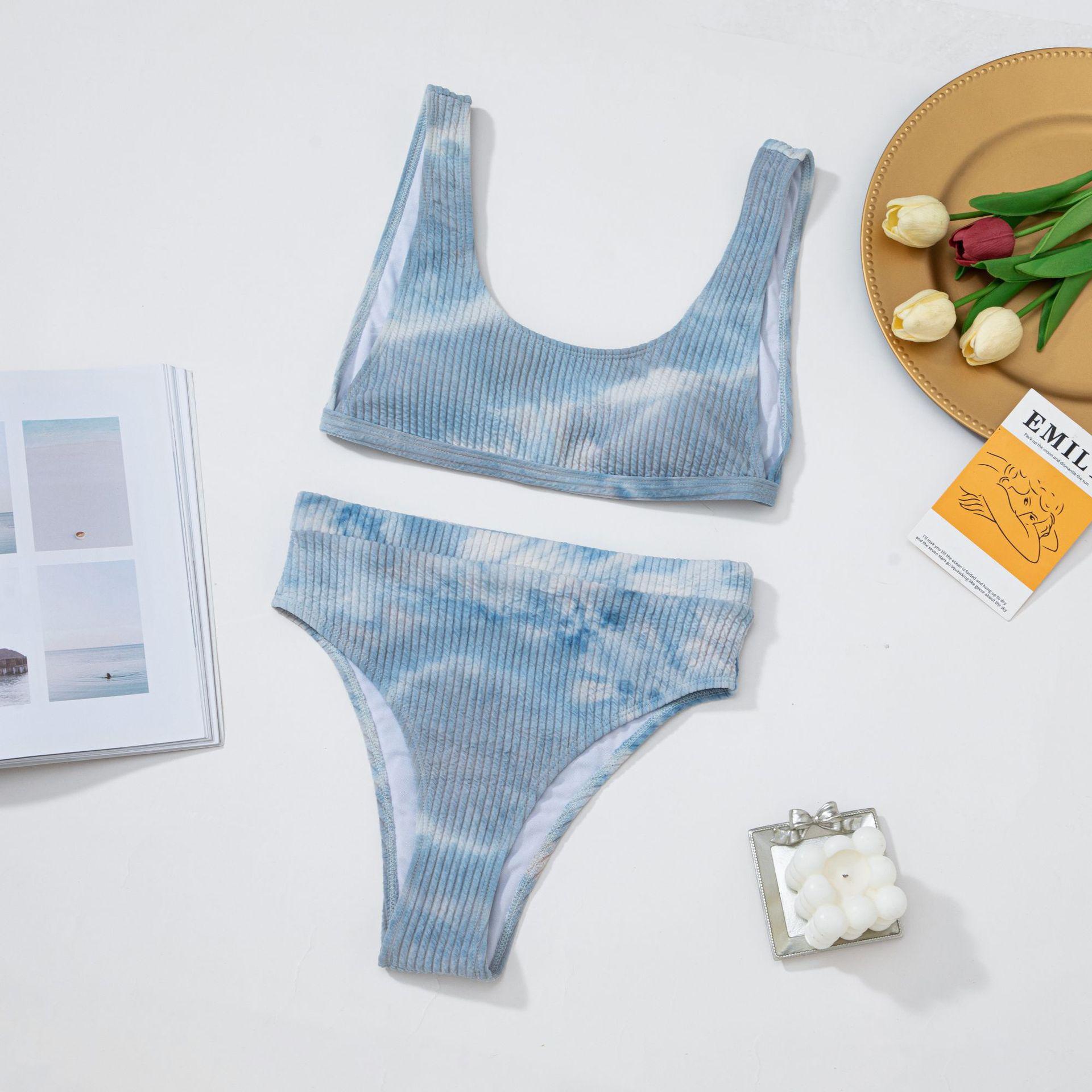 

Сексуальный женский купальник, сплошной цвет, размазанная майка, комплект бикини с v-образным вырезом и высокой талией, пляжная одежда, купальные костюмы L синий